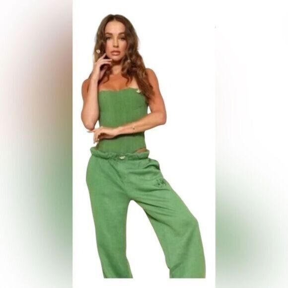 Boys Lie Pants - NWOT BOYS LIE Women’s/Teens Josh Grunfeld Green Sweatpants - Size Medium